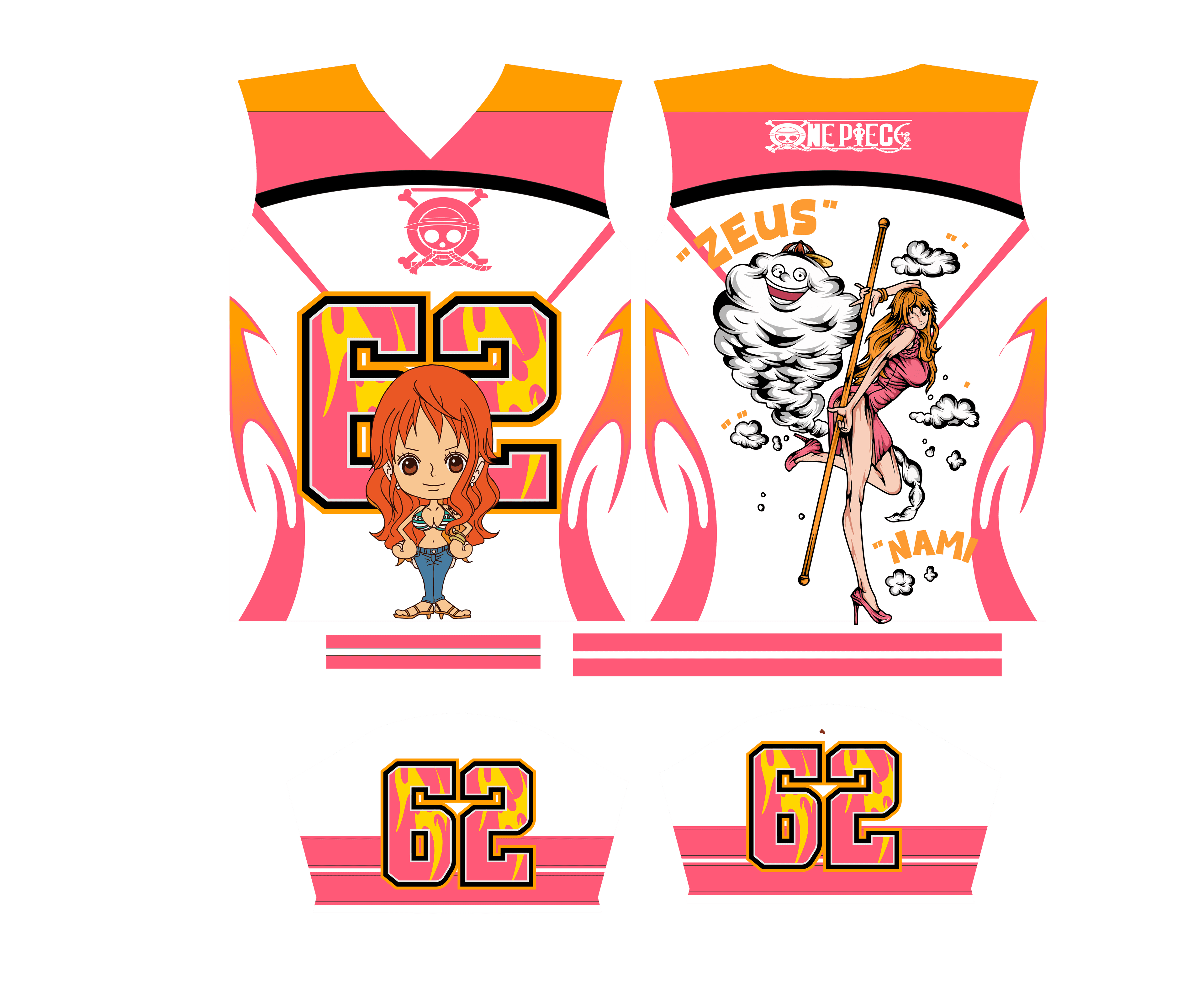 Design Jersey one piece nami cdr editable