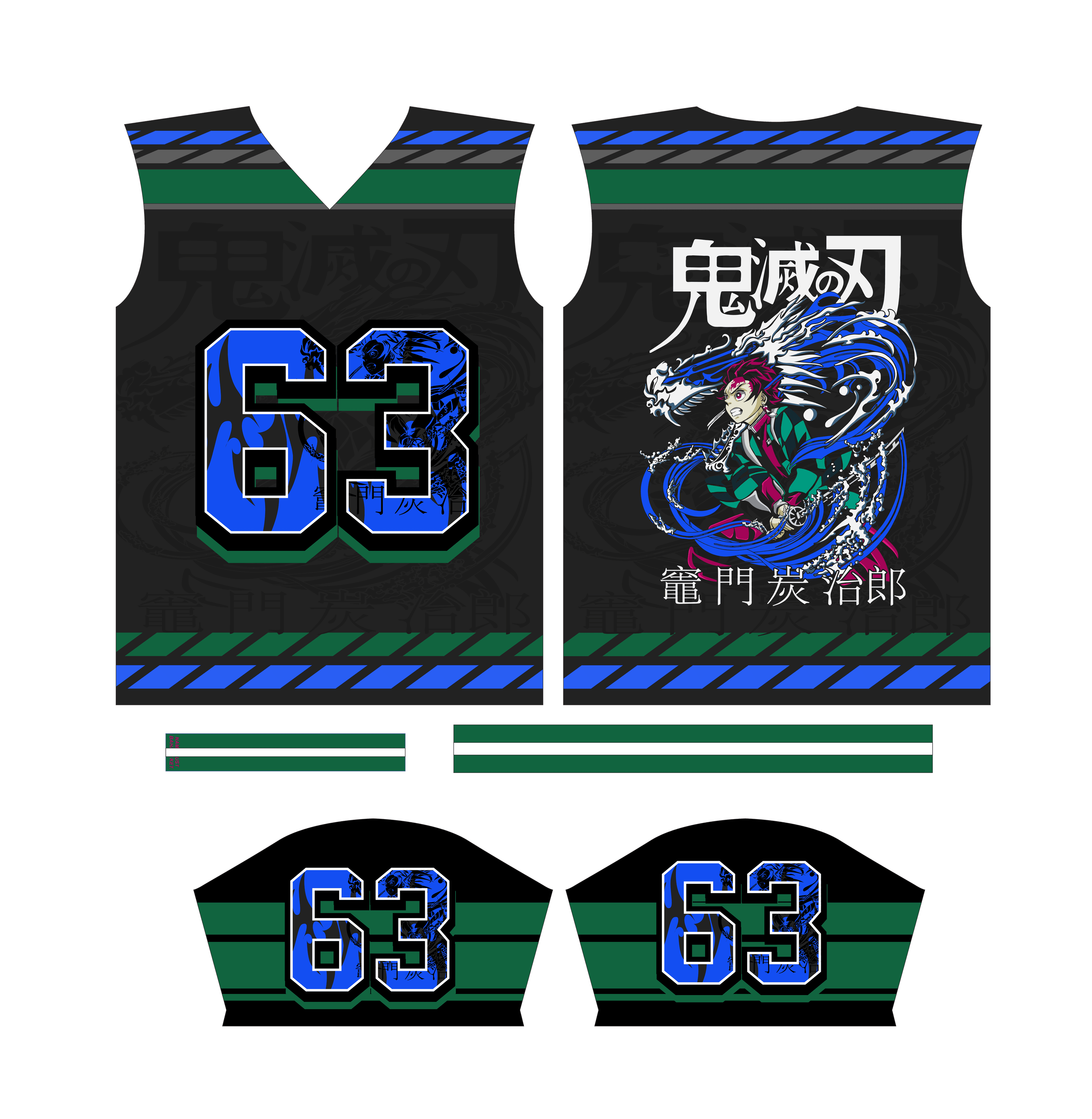 Design Jersey demon slayer anime editable cdr vector
