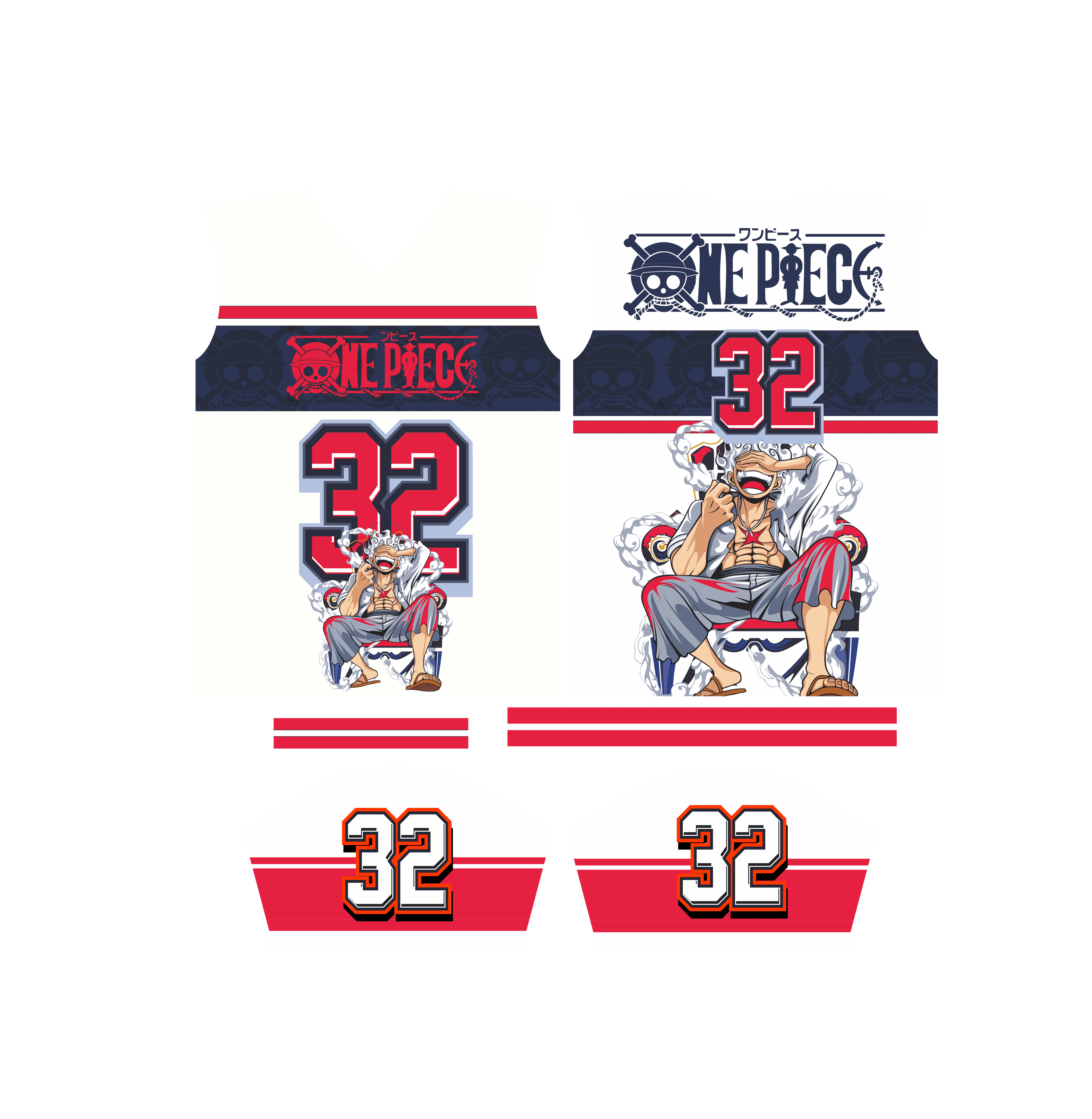 Design Jersey luffy one piece anime red