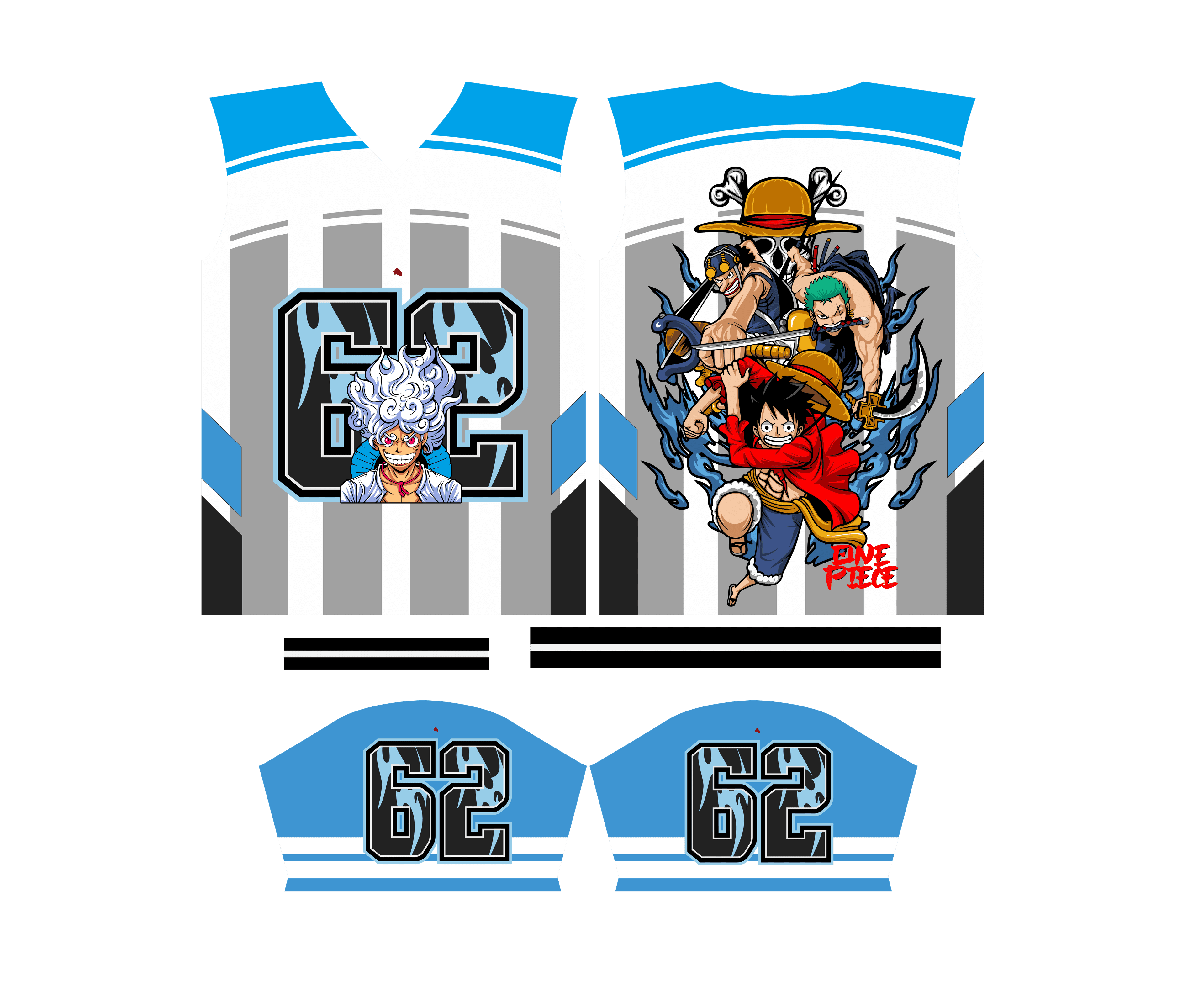 Design Jersey  one piece anime editable cdr pdf