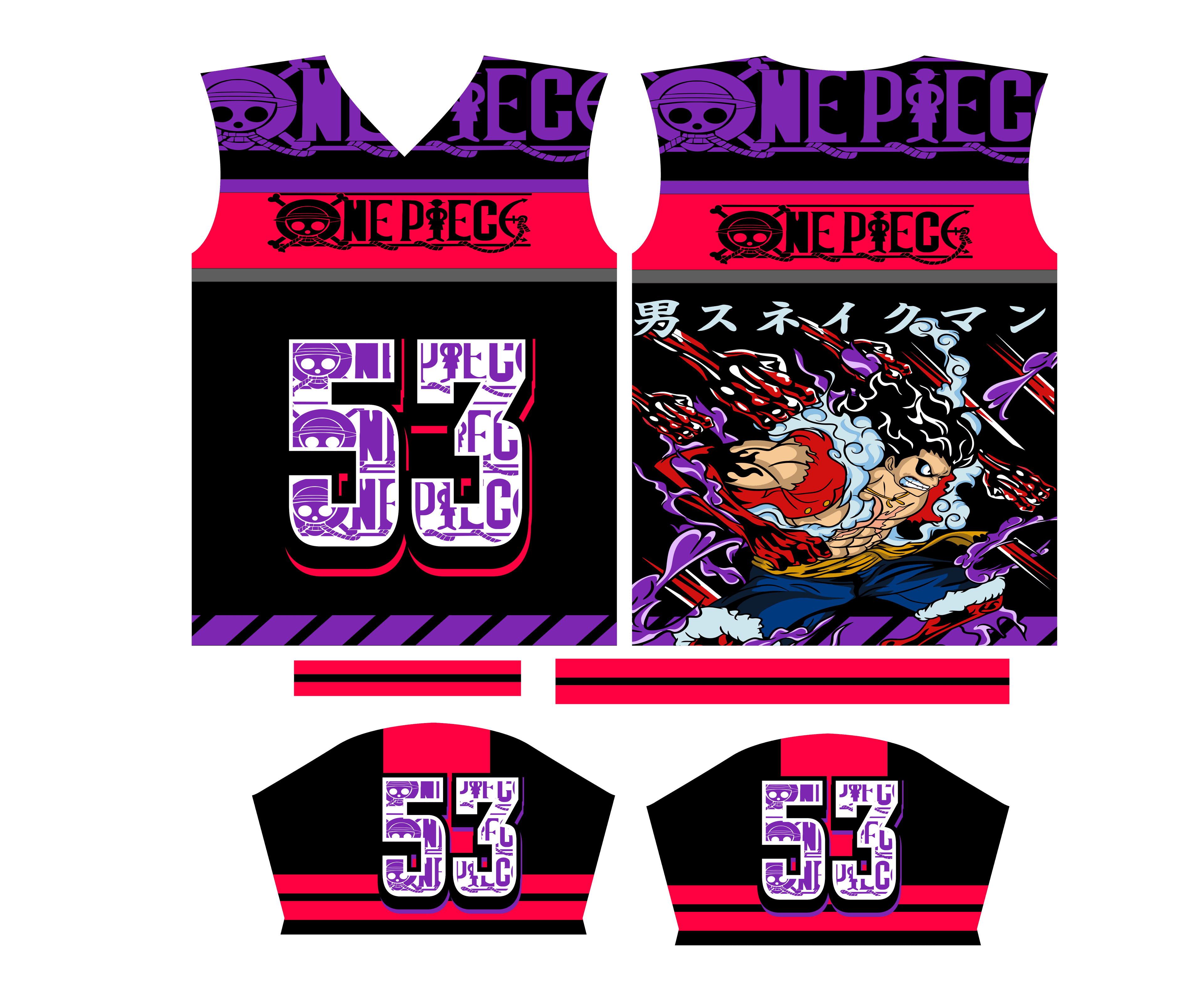 Design Jersey  one piece anime editable cdr pdf