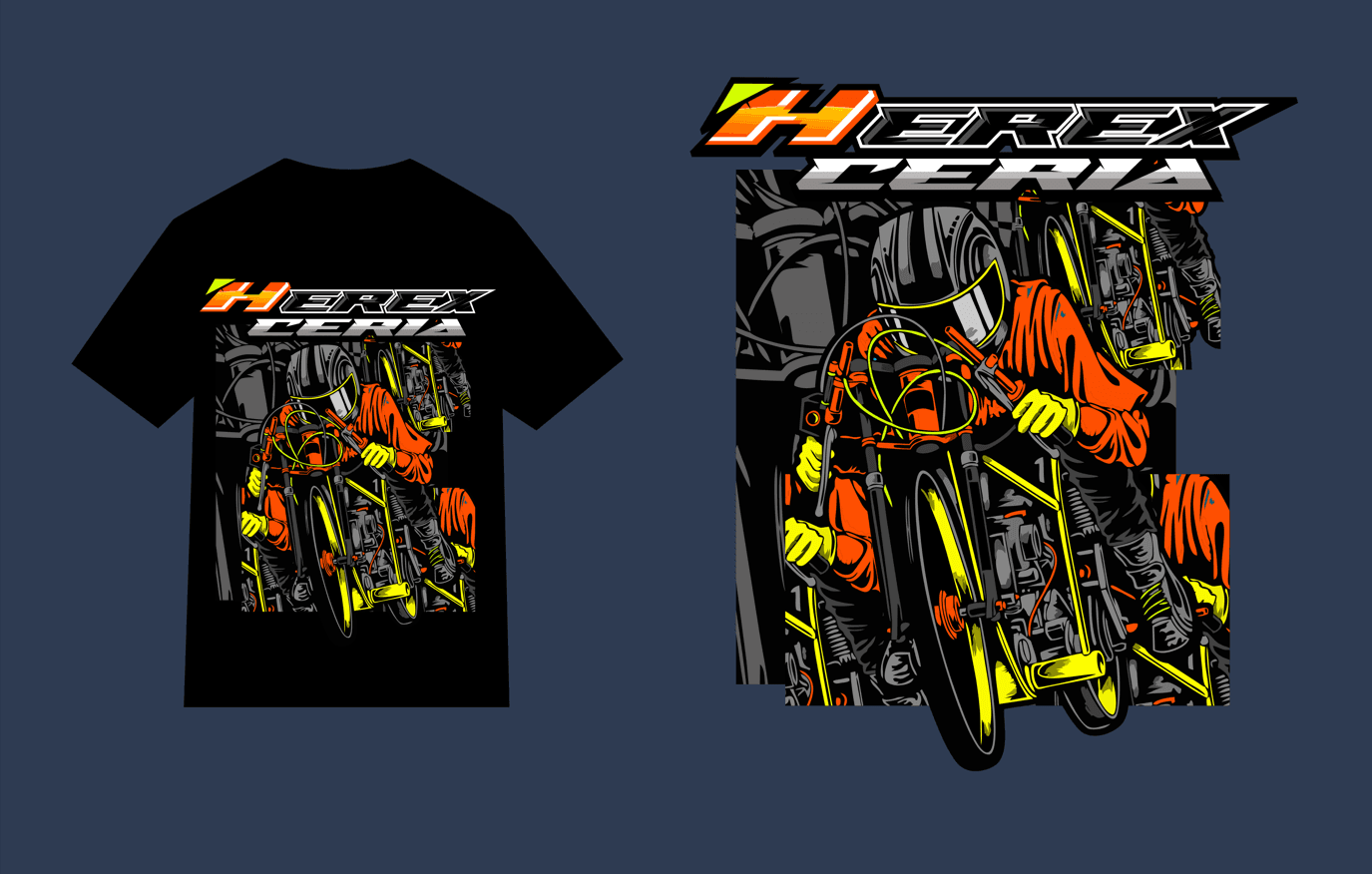 design kaos motor 007 drag bike pdf full vector editable