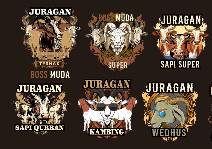 bundle design kaos juragan ternak 001 cdr full editable