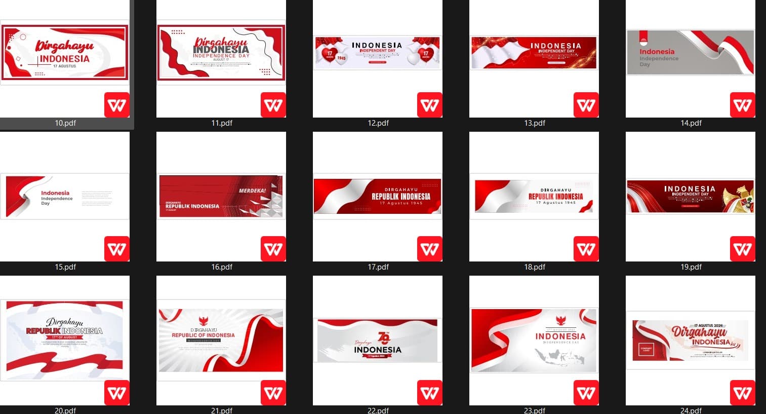 bundle banner kemerdekaan pdf cdr vector full editable