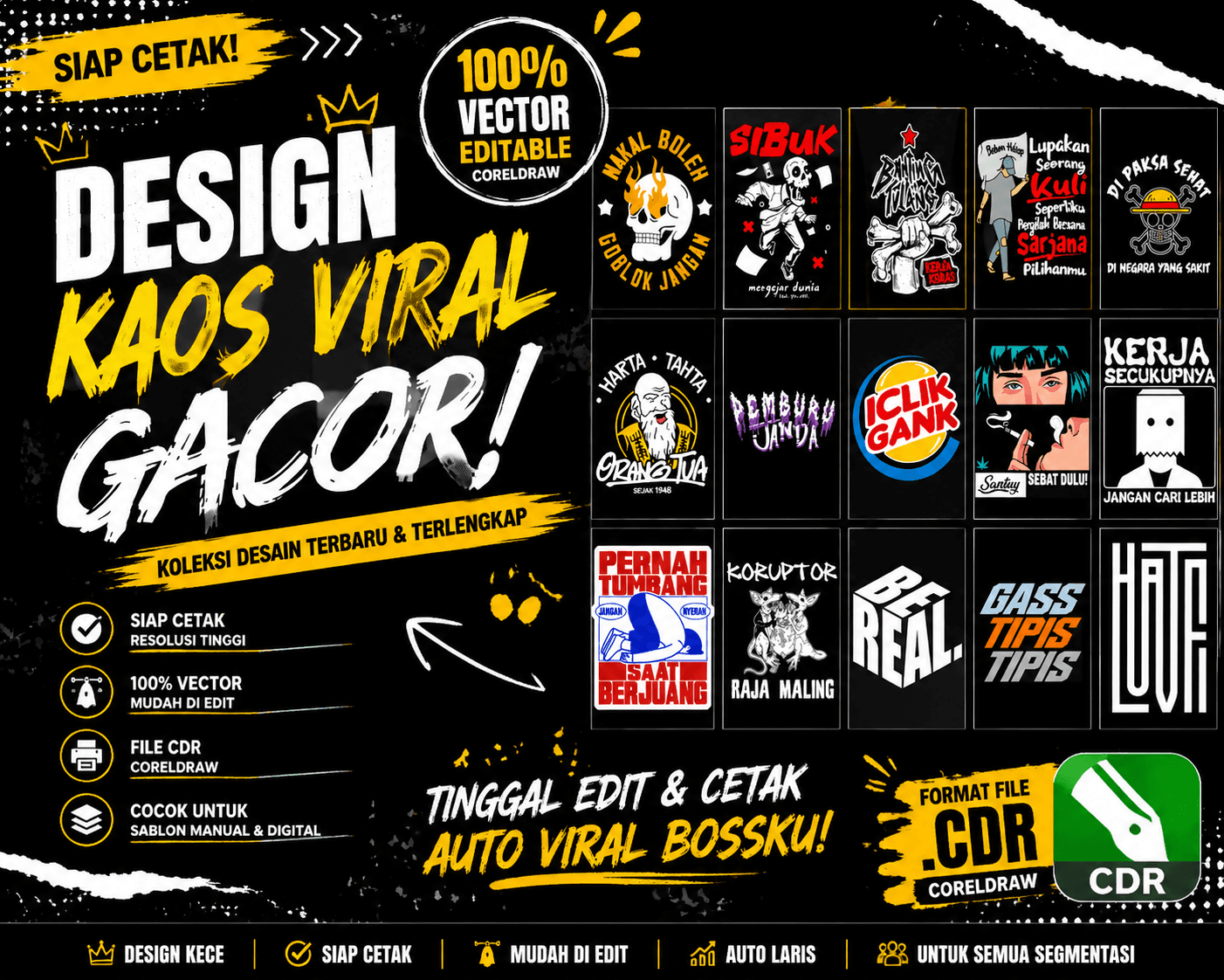 design kaos viral tiktok v3 cdr vector