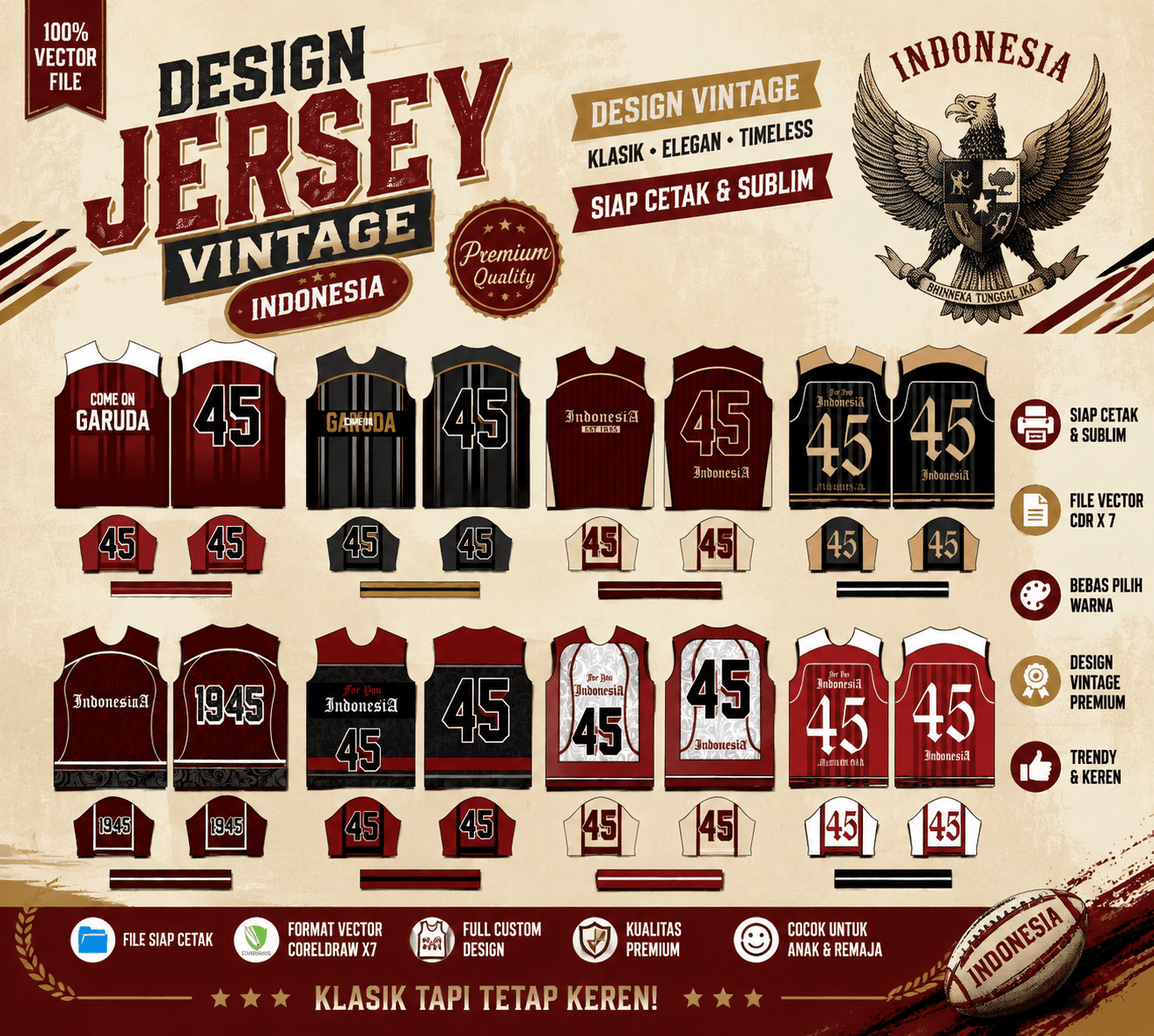 Design Jersey vintage indonesia  cdr x7 full vector 001