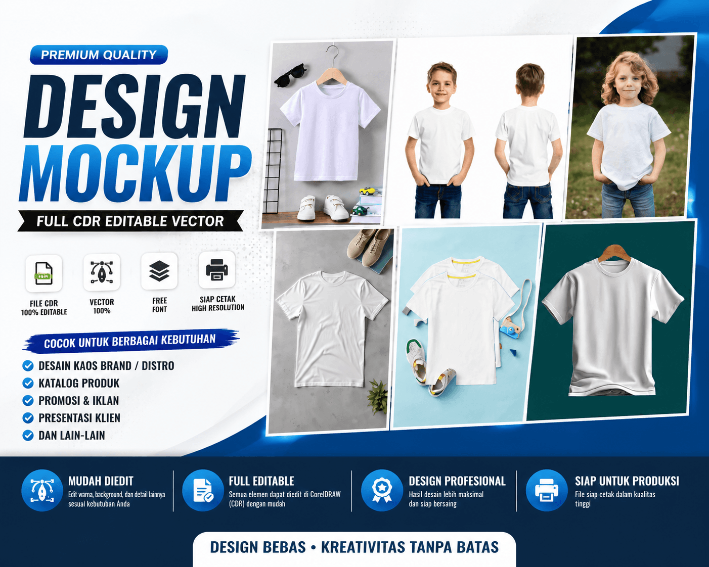 mockup kaos  bundle  cdr editable vector