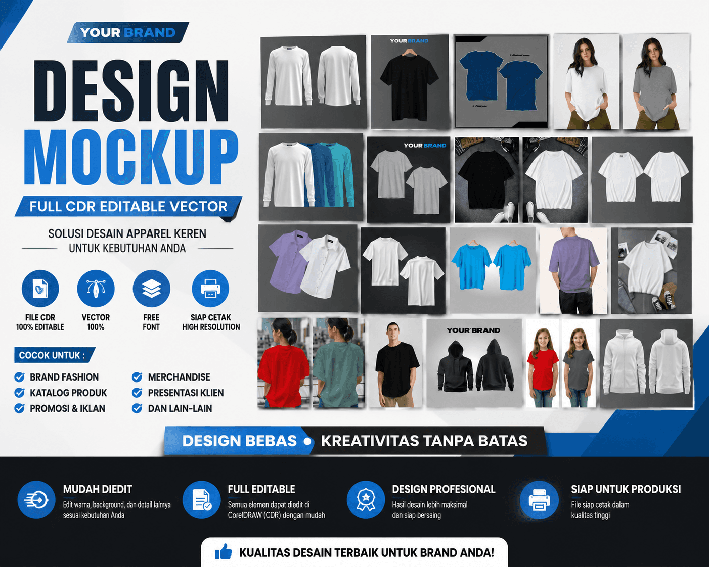 bundle mockup cdr vector editable