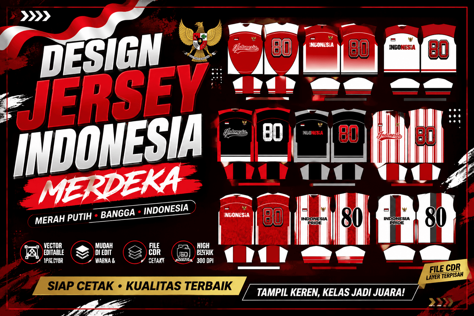 design jersey vintage indonesia cdr vector