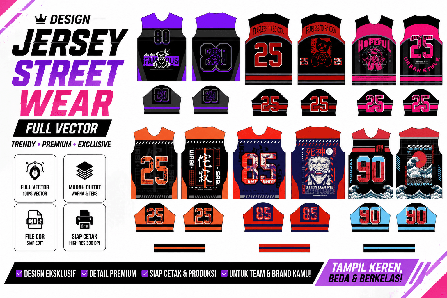 design jersey street wear cdr vector
