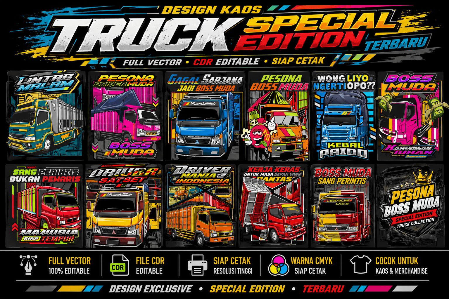 design kaos truck part 002 full vector cdr