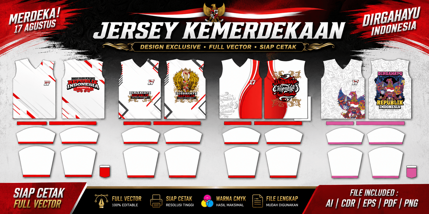 pola jersey kermerdekaan terbaru viral 002 cdr vector full editable