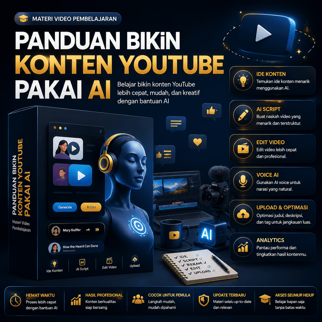 Panduan bikin konten youtube pakai AI sampai mahir