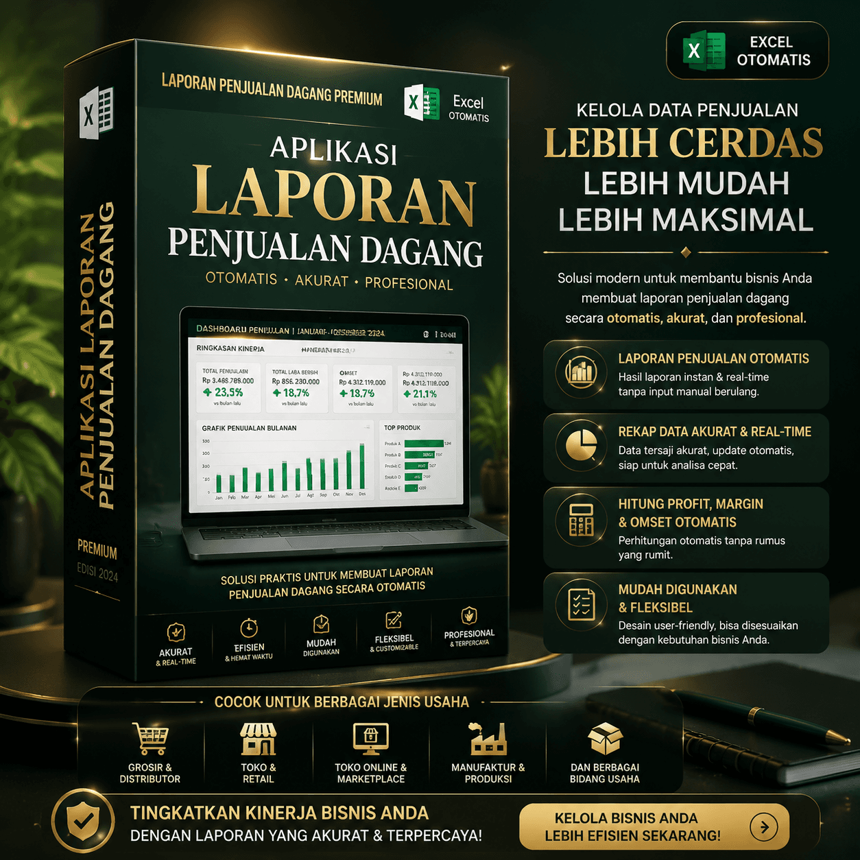 tools laporan penjualan microsoft excel